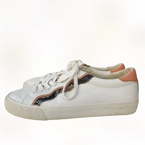 Madewell Sidewalk Low-Top Sneakers Snake Embossed Leather Wave Edition MC693 9M - Picture 5 of 9
